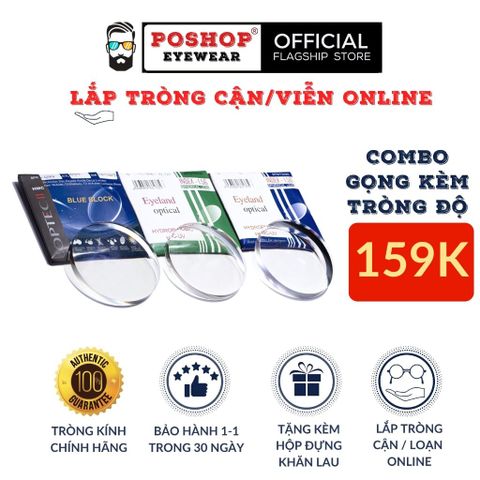 Tròng Kính Cận Đổi Màu Mắt Kính Có Độ Chống Ánh Sáng Xanh Đi Nắng Chống UV400 POSHOP