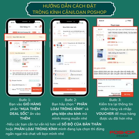 Tròng Kính Cận Đổi Màu Mắt Kính Có Độ Chống Ánh Sáng Xanh Đi Nắng Chống UV400 POSHOP