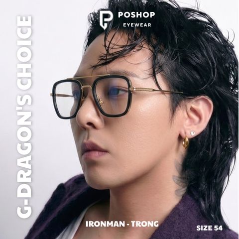 Kính râm nam gọng vuông cao cấp, kính mát nam mắt vuông to, chống tia UV400 IRONMAN POSHOP