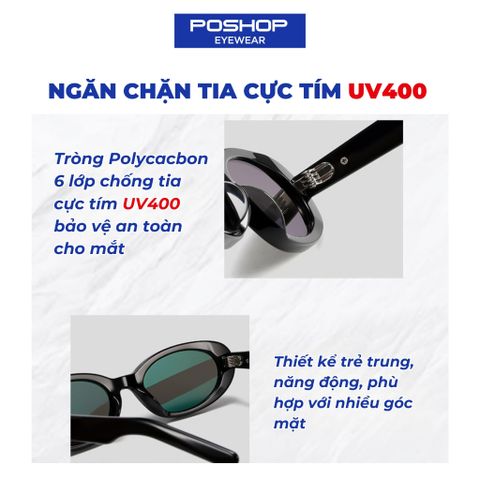 Mắt kính thời trang nữ gọng kính mát chống tia uv kiểu dáng thời trang dễ đeo GM32 POSHOP