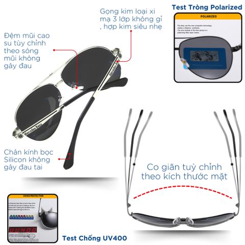 Kính mát râm đen nam chống chói nắng cao cấp thời trang thể thao tròng polaroid phân cực M3 POSHOP
