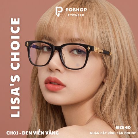 Mắt kính cận không độ nam nữ gọng kim loại cao cấp chống tia uv400 thời trang dễ đeo CH01 POSHOP