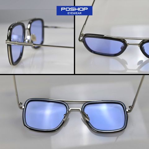 Kính râm nam gọng vuông cao cấp, kính mát nam mắt vuông to, chống tia UV400 IRONMAN POSHOP