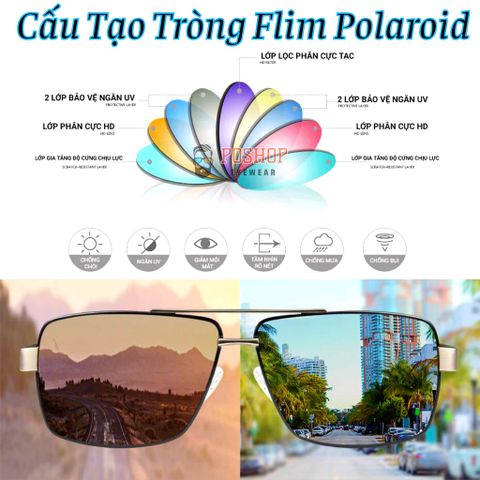 Kính mát râm đổi màu nam nữ bảo vệ mắt chống tia uv mắt kính phân cực thời trang đi đêm DM01 POSHOP