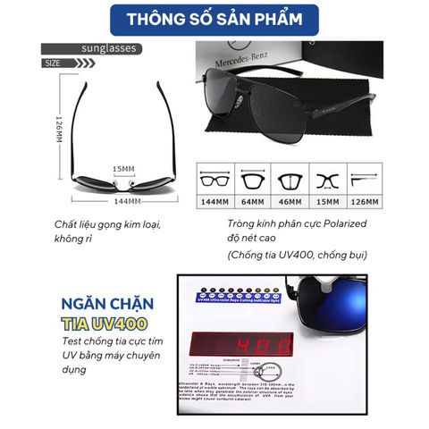 Kính Mát Nam Thể Thao Chống Chói Kính Râm Tròng Phân Cực Chống UV Thời Trang M1046 POSHOP