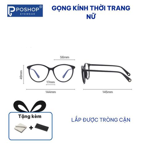 Kính Tròn Hottrend Gọng Dẻo Thoải Mái Phù Hợp Mọi Khuôn Mặt Có Thể Lắp Cận GK2239