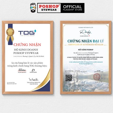 Cặp Tròng Kính Cận Loạn Mắt Kính Chống Ánh Sáng Xanh Đổi Màu Đi Nắng Chống Tia UV POSHOP