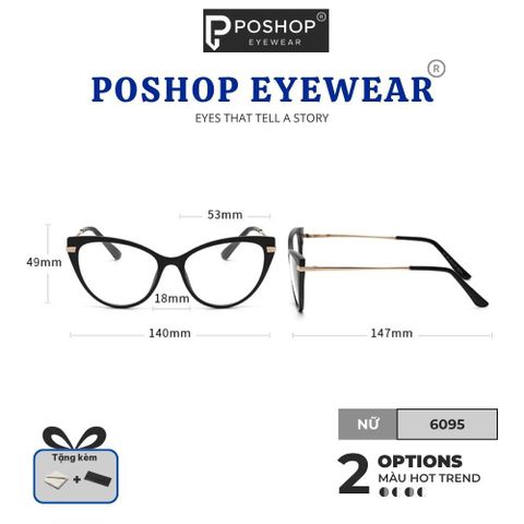 Gọng Kính Mắt Mèo POSHOP – Kính Thời Trang Cho Nữ, Gọng Dẻo Siêu Nhẹ, Style Hàn Quốc Thanh Lịch