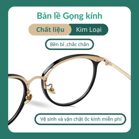 Gọng kính cận nữ mắt tròn chất liệu nhựa lõi kim loại xinh xắn, dễ đeo D0903 POSHOP