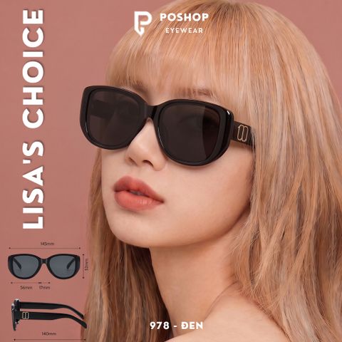 Kính mát râm đen gọng vuông bảo vệ mắt chống tia UV thời trang dành cho nam nữ 5043 POSHOP