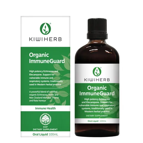 Siro KiwiHerb Organic Immune Guard |100 mL| Nâng cao sức đề kháng tự nhiên & Tăng cường sức khỏe đường hô hấp [SP Chuẩn NZ]