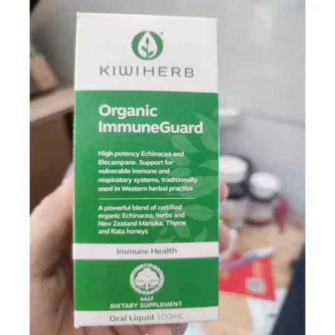 Siro KiwiHerb Organic Immune Guard |100 mL| Nâng cao sức đề kháng tự nhiên & Tăng cường sức khỏe đường hô hấp [SP Chuẩn NZ]