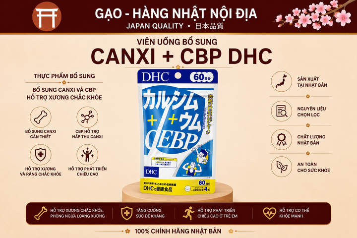 Viên Uống Bổ Sung Canxi + CBP DHC 60 ngày