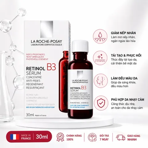 Serum Retinol B3 La Roche-Posay 30ml Hỗ Trợ Mờ Nếp Nhăn, Tái Tạo Da, Dưỡng Mịn Da