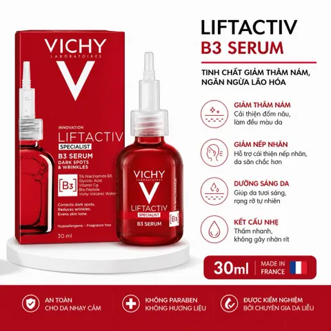 Vichy Liftactiv B3 Serum 30ml Hỗ Trợ Mờ Thâm Nám, Dưỡng Sáng Da, Chống Lão Hóa