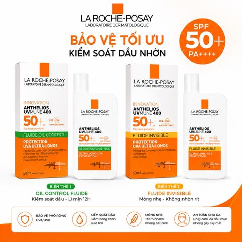 Kem Chống Nắng La Roche-Posay Anthelios UVMune 400 SPF50+ PA++++ 50ml (Oil Control/Invisible Fluid)