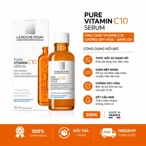 Serum La Roche-Posay Pure Vitamin C10 30ml Sáng Da Mờ Thâm Chống Lão Hóa
