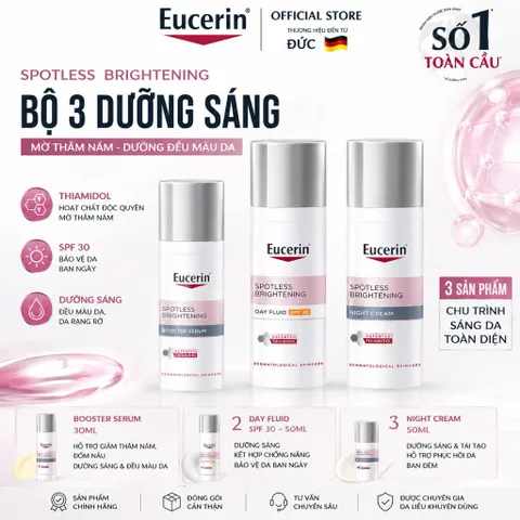 Eucerin Spotless Brightening Thiamidol Chính Hãng | Serum Dưỡng Sáng Da - Kem Ngày SPF30 - Kem Đêm 50ml