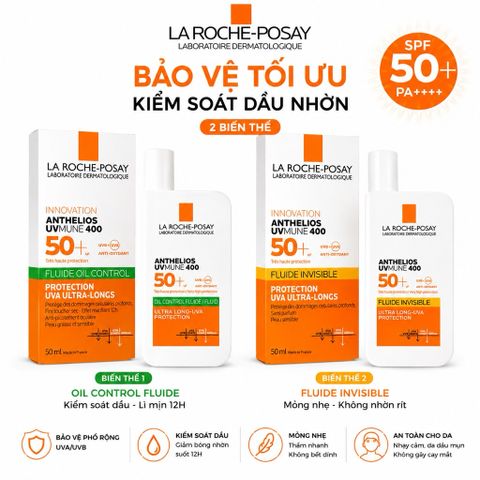 Kem Chống Nắng La Roche-Posay Anthelios UVMune 400 SPF50+ PA++++ 50ml (Oil Control/Invisible Fluid)