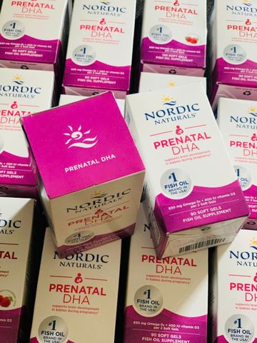 Nordic Naturals Prenatal DHA |90 viên| Tăng cường đề kháng cho Mẹ Bầu & Giảm biến chứng thai kỳ - Phát triển não bộ & Hoàn thiện thị giác cho thai nhi [SP Chuẩn Mỹ]