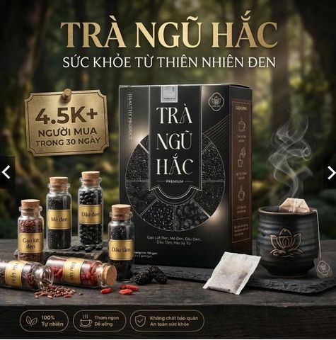 Trà Ngũ Hắc Thảo Mộc – Giúp Đen Tóc, Kích Mọc Tóc, Ngăn Rụng Tóc, Da Sáng Khỏe