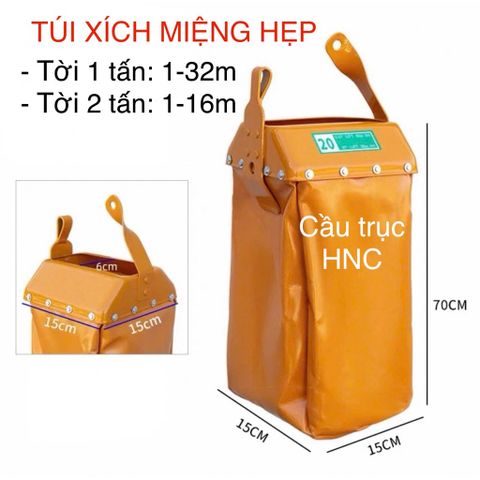 ✅ Túi đựng xích, túi treo xích dùng trên pa lăng xích điện, xích kéo tay 500kg, 1 tấn, 2 tấn, 3 tấn, 5 tấn, 10 tấn
