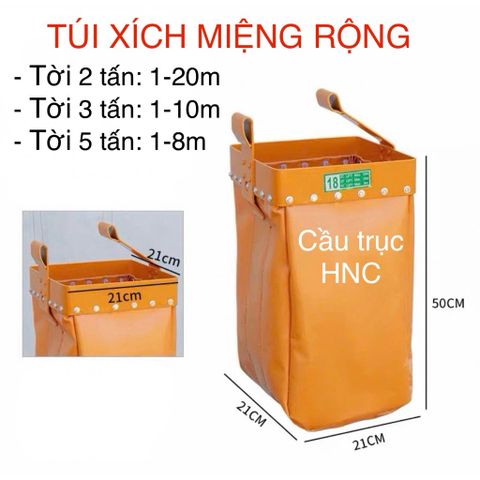 ✅ Túi đựng xích, túi treo xích dùng trên pa lăng xích điện, xích kéo tay 500kg, 1 tấn, 2 tấn, 3 tấn, 5 tấn, 10 tấn