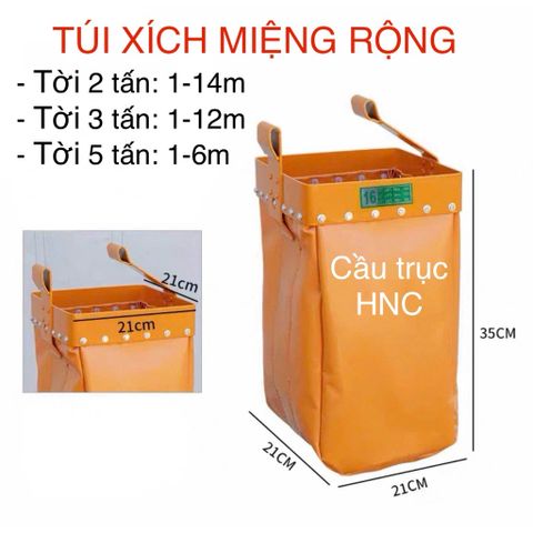 ✅ Túi đựng xích, dùng cho pa lăng xích điện, xích kéo tay từ 500kg, 1 tấn, 2 tấn, 3 tấn, 5 tấn, 10 tấn