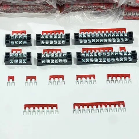 ✅ Combo 10 Thanh nối tắt cầu đấu MÀU ĐỎ, thanh dăm cài, thanh lược các loại 15A, 25A, 45A cho cầu đấu Domimo, cầu đấu TB