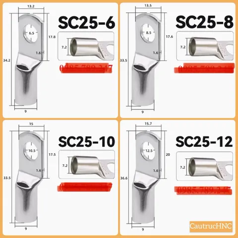 ✅ Đầu cos [LOẠI DÀY] SC4, SC6, SC10, SC16, SC25, SC35, SC50, SC70, SC95, SC120, SC150