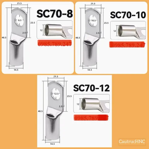 ✅ Đầu cos [LOẠI DÀY] SC4, SC6, SC10, SC16, SC25, SC35, SC50, SC70, SC95, SC120, SC150