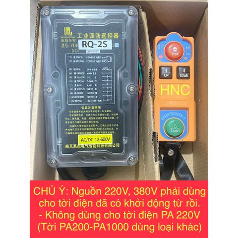 ✅ Điều khiển từ xa 2 kênh RQ-2S cho ben nâng, tời điện nguồn 12V, 24V, 36V, 220V, 380V (Có hóa đơn VAT)