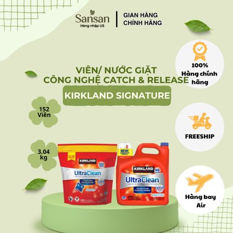 Viên Giặt Kirkland Signature Ultra Clean HE 152 Viên - Giặt Sạch Quần Áo, Hương Thơm Tươi Mát, Dùng Cho Mọi Loại Máy