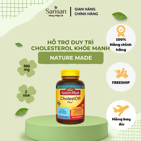 Nature Made CholestOff Plus 210 Viên Nang Mềm - Hỗ Trợ Duy Trì Cholesterol Khỏe Mạnh, Bổ Sung Phytosterol Thực Vật