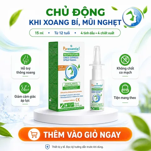 Xịt Mũi Viêm Xoang Thảo Dược Sinus Express 15ml - Giảm Nghẹt Mũi, Đau Đầu, 100% Thiên Nhiên, Thông Xoang Nhanh, An Toàn Cho Sức Khỏe