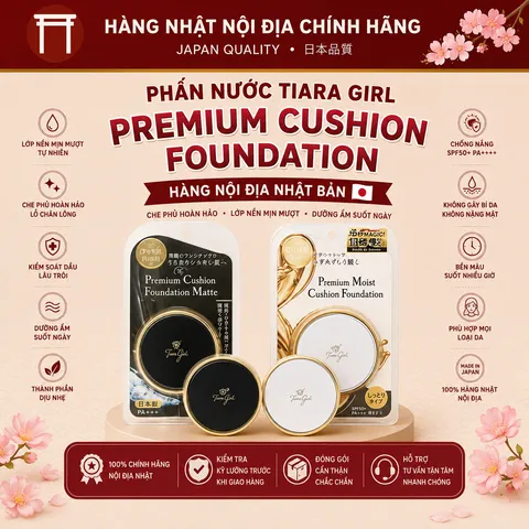 Phấn nước Tiara Girl Premium Cushion Foundation 