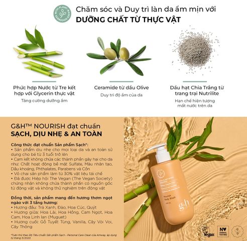Sữa tắm dưỡng ẩm Amway G&H