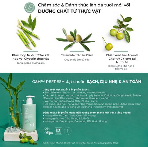 Sữa tắm tươi mới tẩy tế bào chết Amway G&H