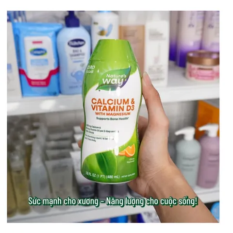Nước Uống Bổ Sung Canxi Và Vitamin D3 Nature’s Way Calcium + Vitamin D3 Liquid 480ml