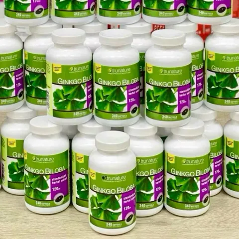 🎓🍀🌸Viên Uống Bổ Não của Mỹ TRUNATURE® GINKGO BILOBA 120mg with VINPOCETINE 340 viên