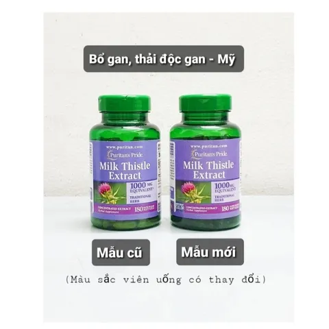 Bổ gan Milk Thistle Extract 1000 mg chai 180 viên hãng Puritan’s Pride từ Mỹ