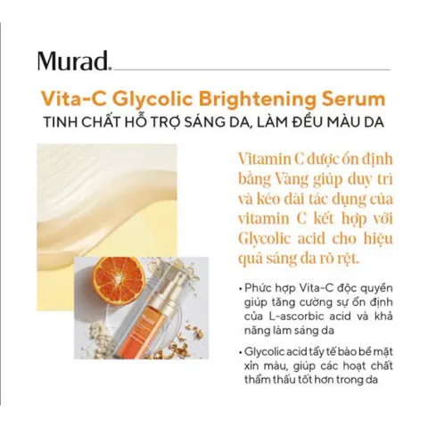 Tinh chất hỗ trợ sáng da, làm đều màu da Murad Vita-C Glycolic Serum 30ml