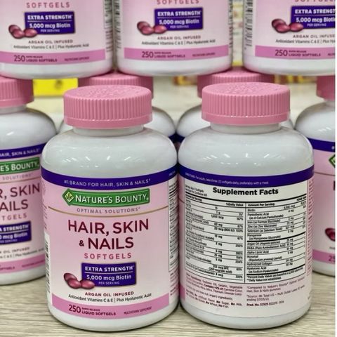 Viên Uống Đẹp Da, Móng, Tóc Nature's Bounty Hair, Skin & Nails 250 Viên