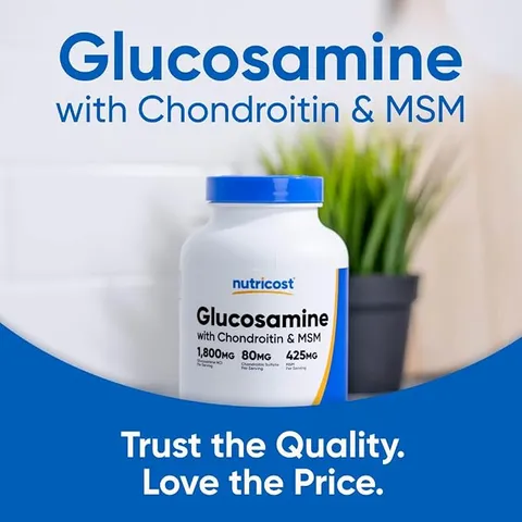 Hàng Mỹ - Nutricost Glucosamine Chondoiin MSM 240 viên - Hỗ trợ xương khớp, vận động linh hoạt