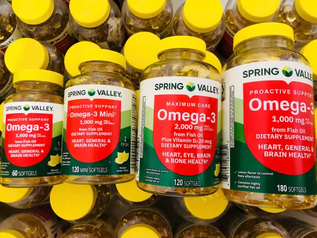Viên uống Spring Valley Maximum Care Omega-3 1000 mg |180 viên| Hỗ trợ tim mạch/Cải thiện trí nhớ & Bảo vệ thị lực [S/P nội địa Mỹ]