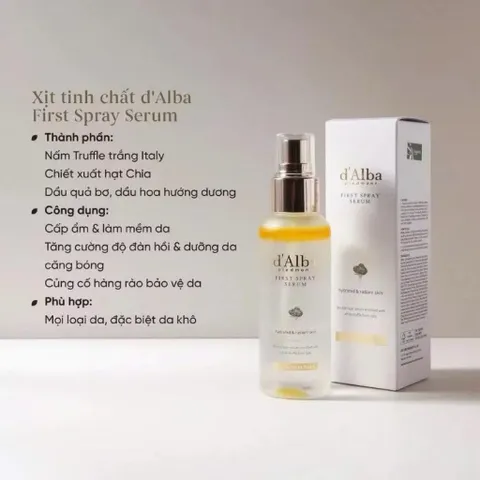 Serum dạng xịt khoáng căng bóng da D'ALBA First Spray Serum 100ml 795107