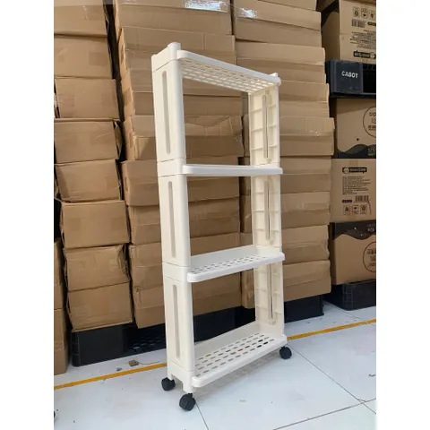 Kệ Hẹp Di Động 4 Tầng Có Bánh Xe Di Chuyển Siêu Hot, Tiện Lợi