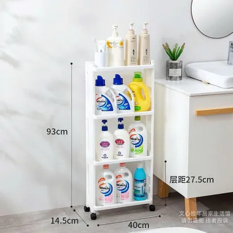 Kệ Hẹp Di Động 4 Tầng Có Bánh Xe Di Chuyển Siêu Hot, Tiện Lợi