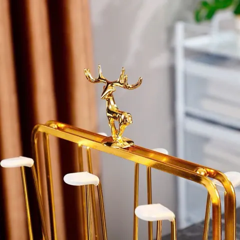 Khay Úp Cốc Hình Chữ Nhật Tuần Lộc Mạ Vàng Sang Chảnh - HÀNG LOẠI 1