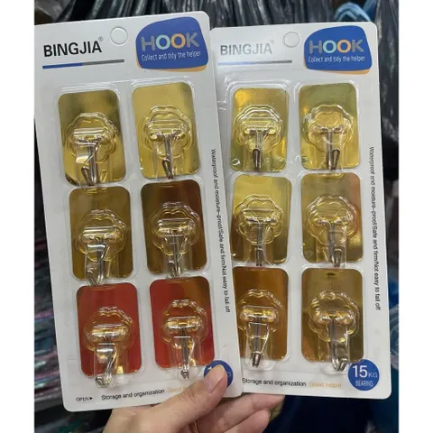 Set 12 Móc Dính Tường Vàng